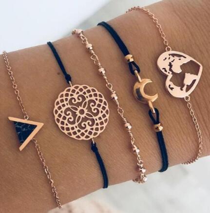 Bead Chain Bracelet-Anklet Set-Trendy Bead Bracelet