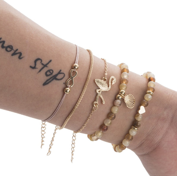 Bead Chain Bracelet-Anklet Set-Trendy Bead Bracelet