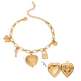Love Chain Bracelet Fashion Titanium Steel Pearl Bow Bracelet