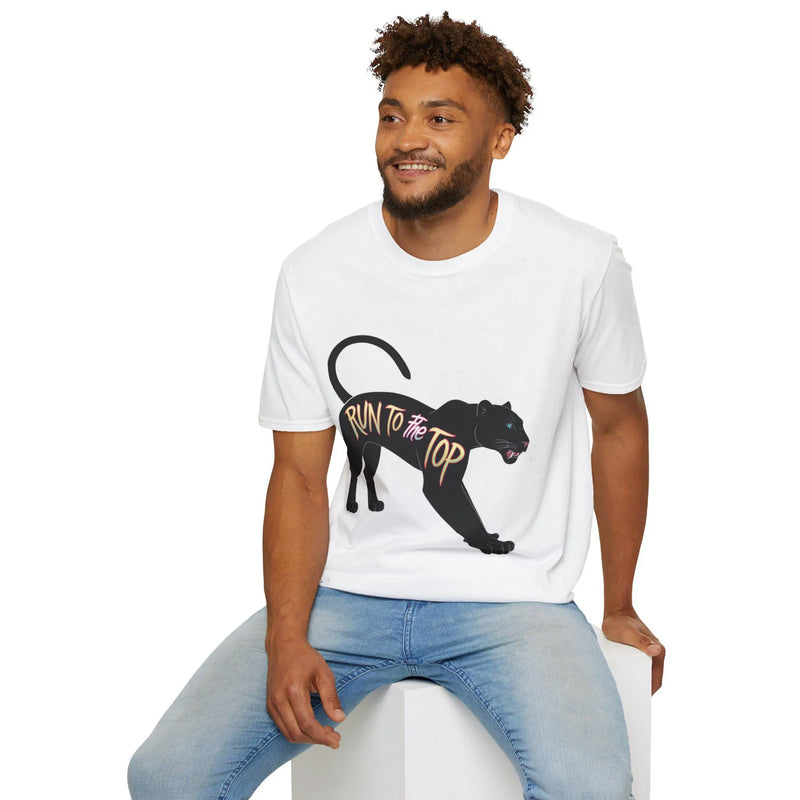 Motivational Panther T-Shirt, Unisex Softstyle Tee, Fitness Apparel, Inspirational Gift, Running Shirt, Casual Wear