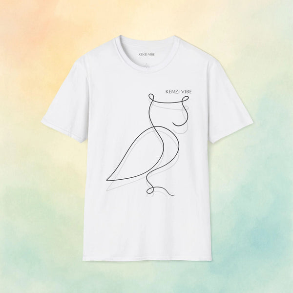 Minimalist Bird Outline Unisex T-Shirt, Soft Cotton Tee, Modern Art Shirt, Casual Wear, Gift for Nature Lovers