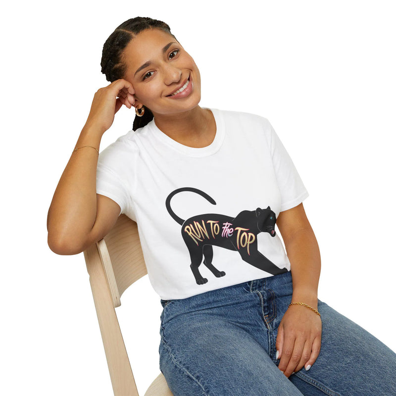 Motivational Panther T-Shirt, Unisex Softstyle Tee, Fitness Apparel, Inspirational Gift, Running Shirt, Casual Wear